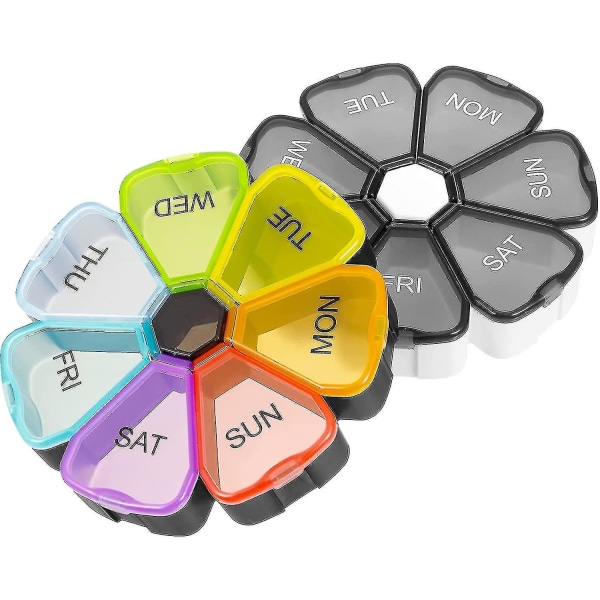 2 st Bärbar veckovis pillerlåda, förvaringslåda för medicin Daglig tablett Pill Pot Boxes Organizer