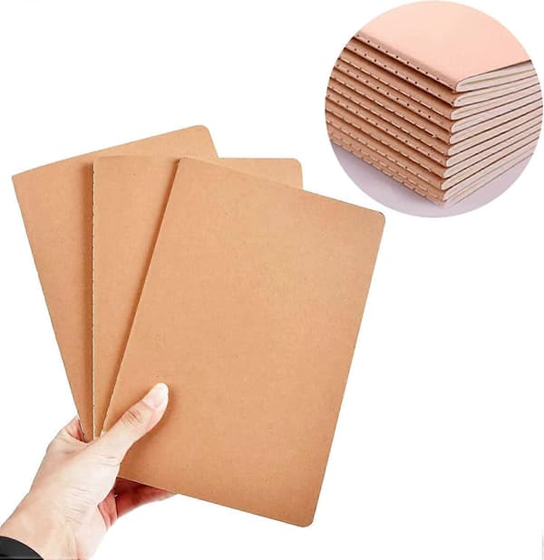 6 stk. A5 Notesblok, A5 Papir Notesbog, Klassisk Notesbog, Studenter Notesbog (Brun og Sort)