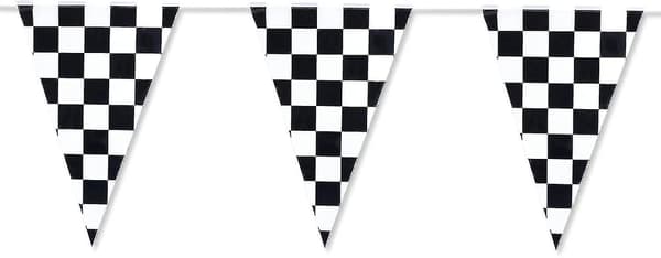 30 Meter Ternet Sort Og Hvid Flagbanner Til Racefest