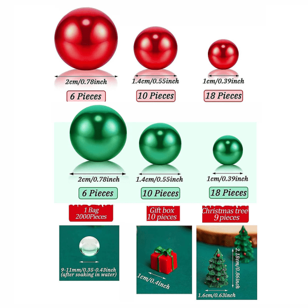 Jul Heminredning Jul Vas Filler Pärlor Flytande pärlor Vatten Gel Pärlor För Vas Filler Bord Mittpunkter Jul Hem Party Dekoration