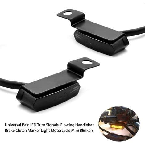 Par universelle LED-blinklys, glat styrbremse-koblingsblinklys, mini motorcykelblinklys, sort