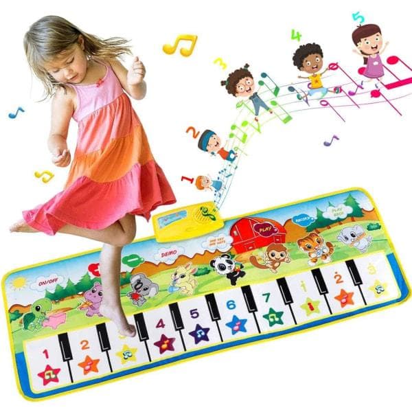 Barnepianomatte, dansematte, musikkmatte med 8 dyrelyder