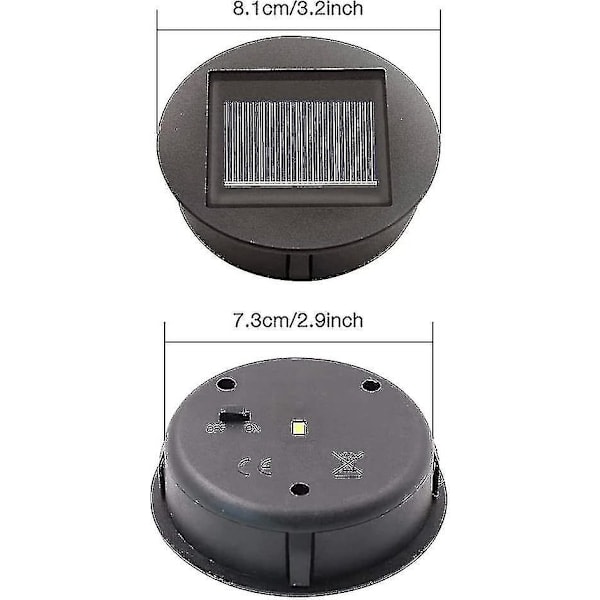 4 stk. solcellelamper med LED-lys, solcellelamper, LED-solpanellygtehætte