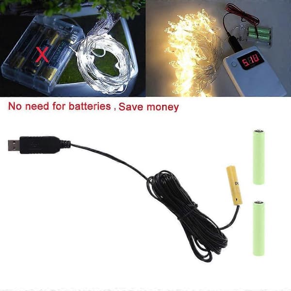 5V USB Strømadapter til 4.5V AAA Batterieliminator Kan Erstatte 3 LR03 Batterier