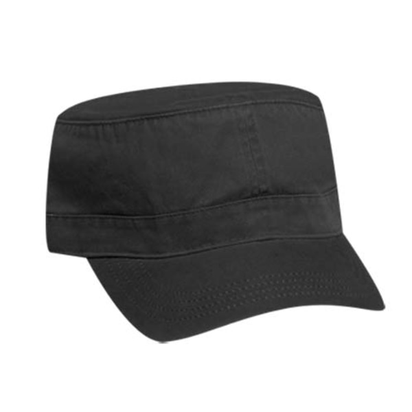 Musta Retro Army Castro Goth Punk -lippis musta