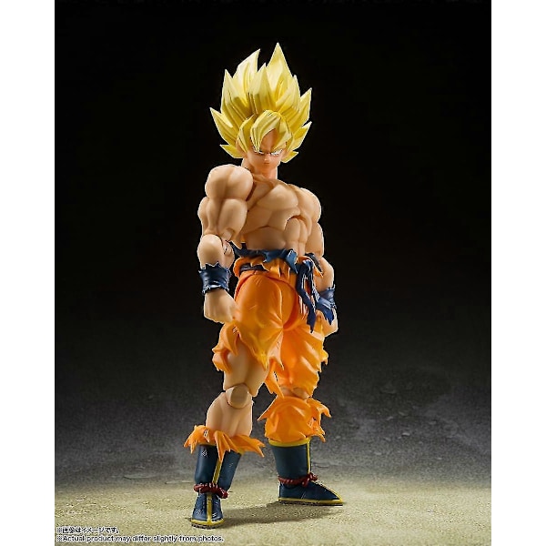 Bandai Tamashii Nations SH Figuarts Broly \"Dragon Ball Z\" Actionfigur med gjennomsiktig støtte Battle damage Goku