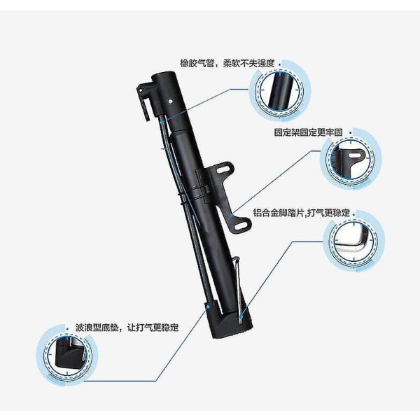 Polkupyöräpumppu Maastopyörä Kannettava lattiatyyppi Minikorkeapainepumppu