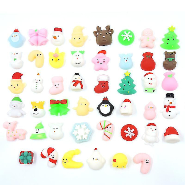 Adventskalender 2022, 48 st Mochi Squishy Leksaker för Barn, 24 Dagars Nedräkning till Julklapp för Barn, Söta Djur Stressleksaker för Flickor Pojkar_m