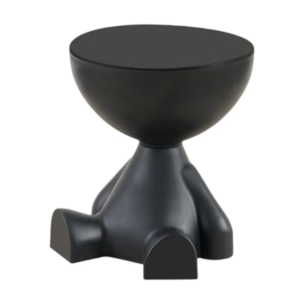 Soffkantbord Litet Hushåll Skulptur Figurin Staty Möbler Platt Huvud Sött Drickbord för Badrum Kontor Hem Uteplats Black