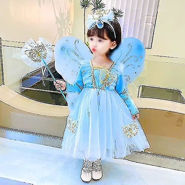 6 stk Fairy Wings Sommerfuglevinger Sæt Prinsesse kostume Wings Dress Up Wings Fødselsdags Halloween fest