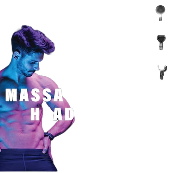 Massasjepistol med 6 utskiftbare hodefester