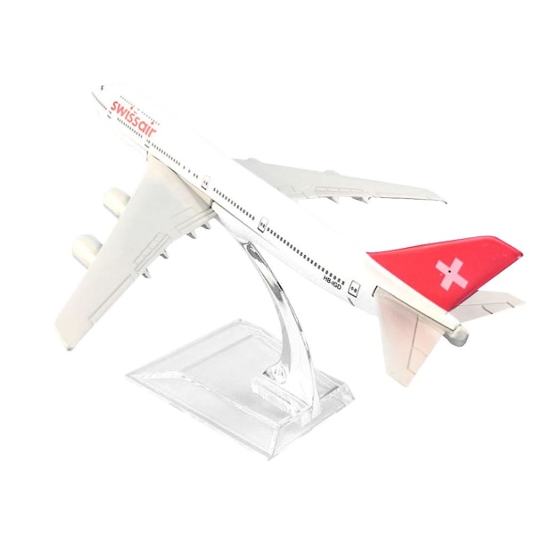 Naievear 1/400 16cm Alloy Switzerland Airlines B747-400 Aeroplane Model Gift Collection