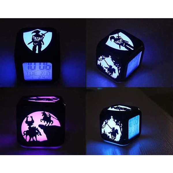 The Legend of Zelda Kreativ 3D Stereo LED Liten Väckarklocka Barnrum Sovrum LED Nattlampa Elektronisk Klocka Sängklocka - USB-laddning