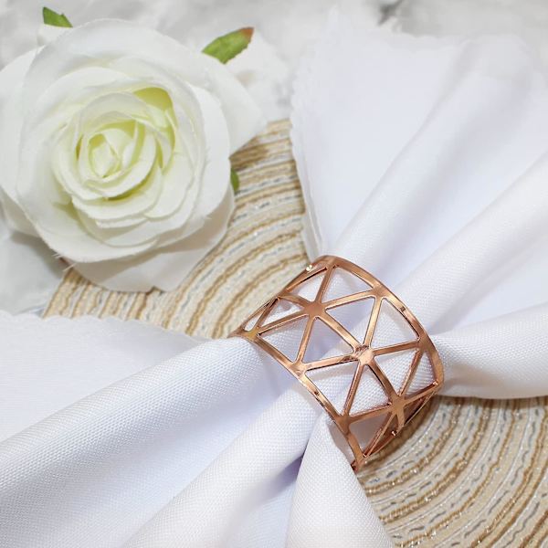 Hule Serviettringer, Gull Serviettringer Sett, Delikat Serviettringer Bulk For Bryllup Bursdagsfest Bankett Dekor Rose gold 12pcs