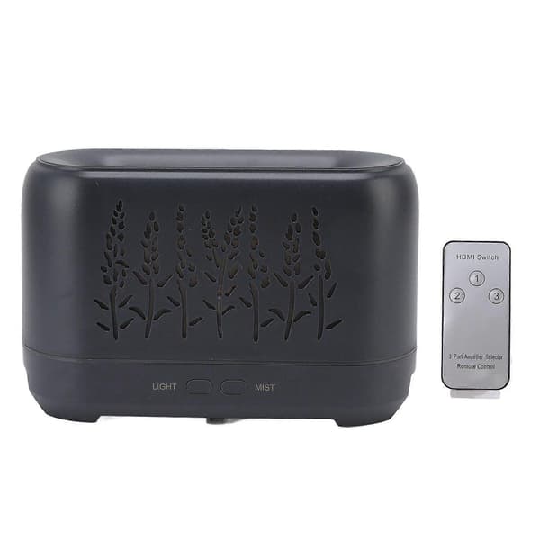 200 ml eterisk oljediffuser uthulet stille diffuser med flammeeffekt og fjernkontroll for søvn, arbeid, studier 100-240V EU-plugg