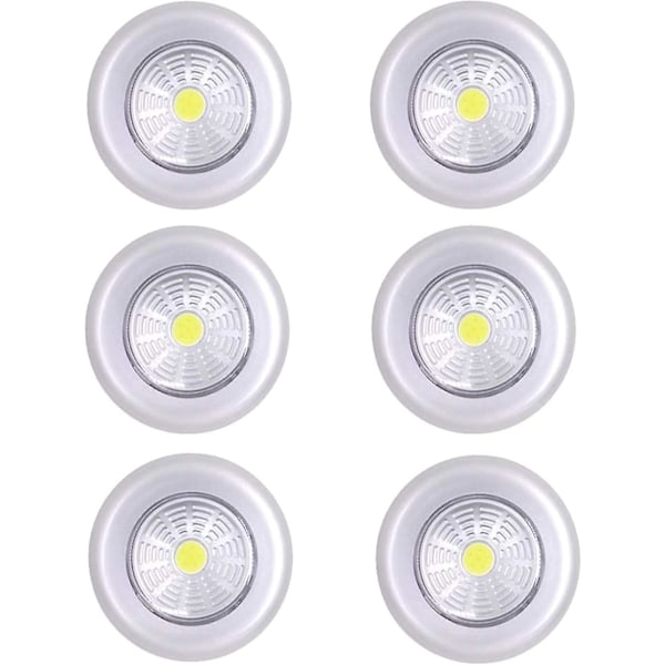Led Adhesive Light -akkukaappivalo Led-akkuliimavalo kaappiin Keittiökaappiin Led-akkukäyttöinen 6 kpl (hopea)