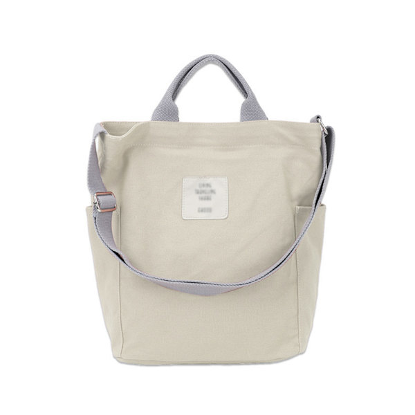 Canvas Håndtaske til Kvinder, Shoppingtaske til Fritidsaktiviteter off-white