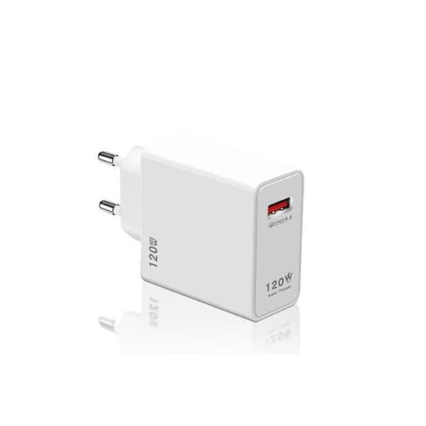 120W Hurtiglading USB-lader, Hvit EU-strøm