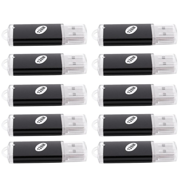 10 X USB Memory 2.0 Memory Stick Flash Drive 128mb Gift Black