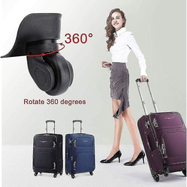 Universal Heavy Duty Silent Gummi Ersättning Resväska Hjul Par För Samsonite Platinium Bagage Resväska Byte Reparation