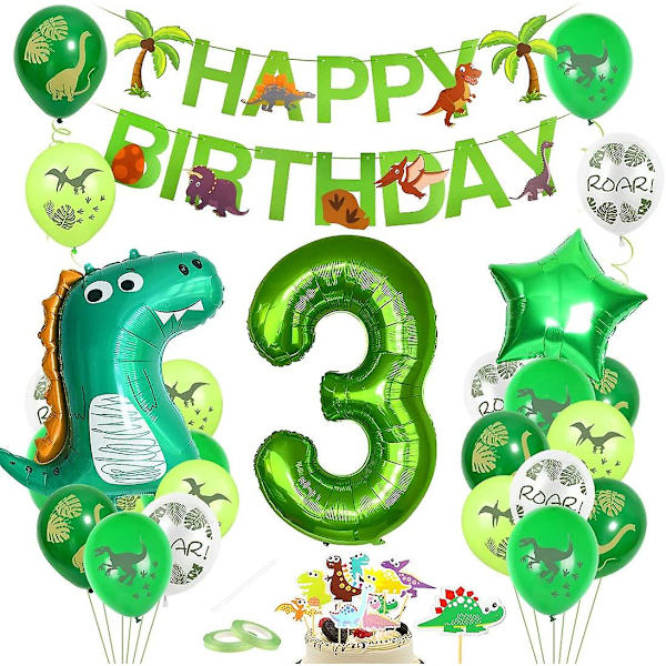 Ballong Födelsedag, 3 Års Födelsedagsdekoration, Ballong 3 Födelsedag, Födelsedagsdekoration Pojke 3 Dinosaurie, Dino Ballong 3 Födelsedag, 3 Års Födelsedagsdekoration,