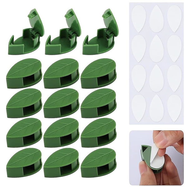 Förpackning med 60 Växtklämmor, Växtklämmor för Klätterväxter, Växter, Klätterhjälp, Självhäftande Växthållare, Vägg