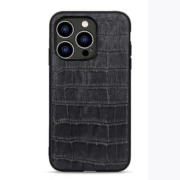 Telefoncover med krokodillemønster til 14 Pro til 14 Pro Black