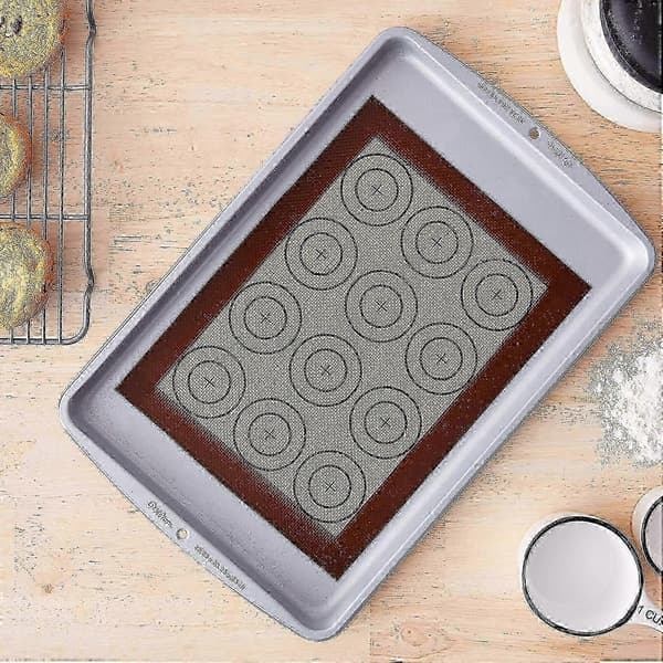 Silikon bakeunderlag sett, 2-pakning non-stick silikonforing for bakeformer og rulling 3 pieces