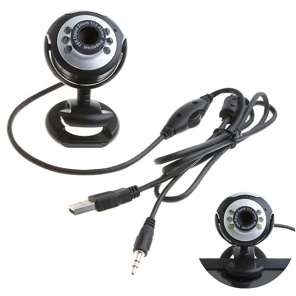 6 LED HD Webbkamera USB 2.0 50.0M PC Kamera Webbkamera Med Mikrofon För Dator PC Rund