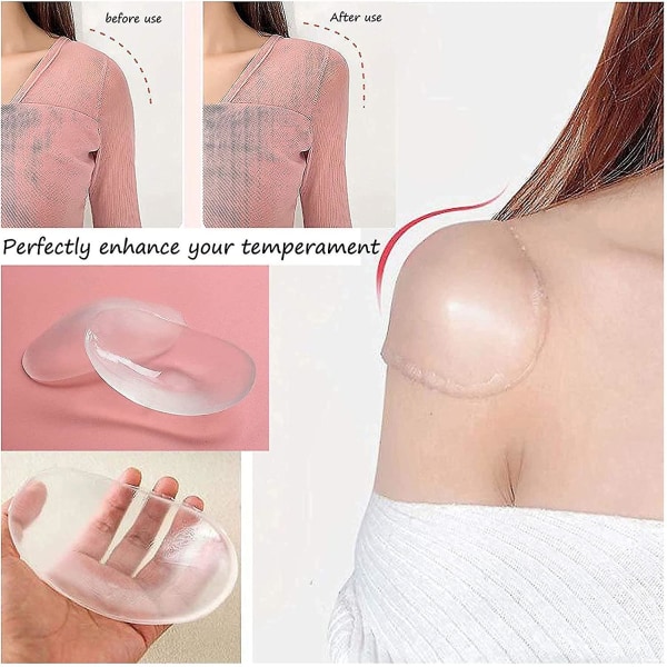 Skulderpuder til dametøj Naturlig skridsikker klæbende klæbrig genanvendelig skulderstøtte Skin Silica gel