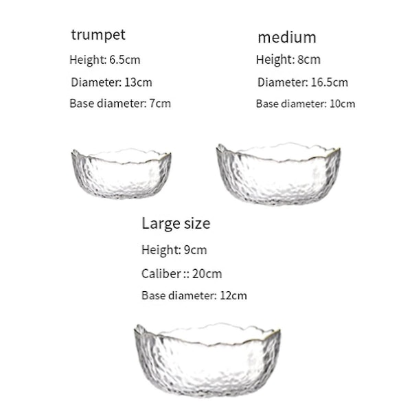 Glassalladsskål Oregelbunden glasskål med guldinläggningskant Transparent sallad Fruktsoppa Dessertmix[jl]