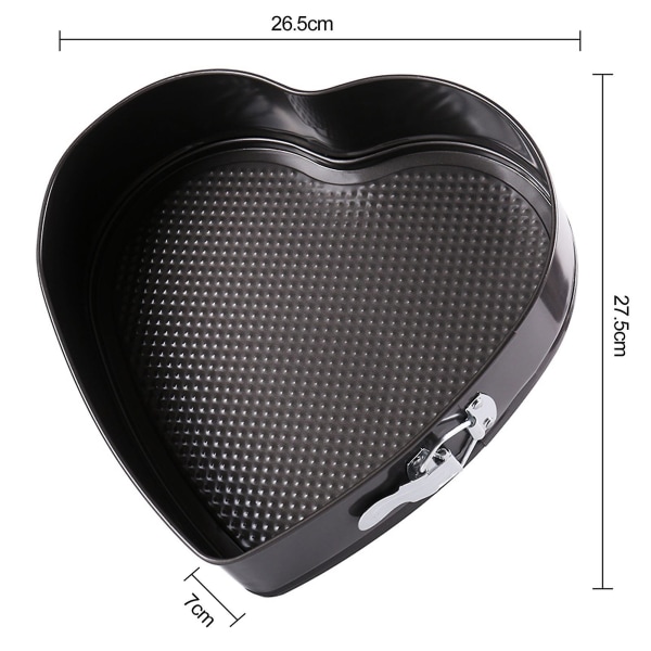 Hjerteformet springform BPA-fri, varmebestandig, genanvendelig, mikroovnsikker non-stick ostekagepande. 26cm