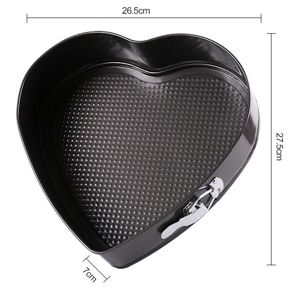 Hjerteformet springform Madkvalitet BPA-fri Varmebestandig Genanvendelig Mikrobølgesikker Non-stick Cheesecakeform 22cm