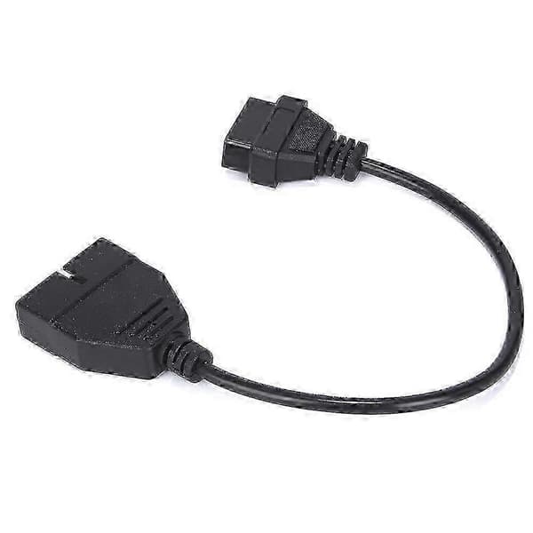 Bildiagnoseværktøj OBD2-stikadapter til 12-benet til OBD2 16-benet kabel Auto Scanner Adapter Black