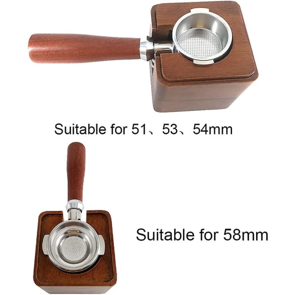 Peukalointiasema 51/53/54/58 mm, puinen teline kahvinkeittimen tai espressokeittimen valmistukseen.