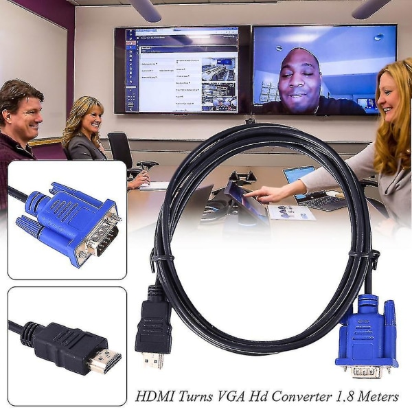 Hdmi til Vga-kabel Hdmi til Vga 1,8 m HD Hdtv til vært videoforbindelseskabel