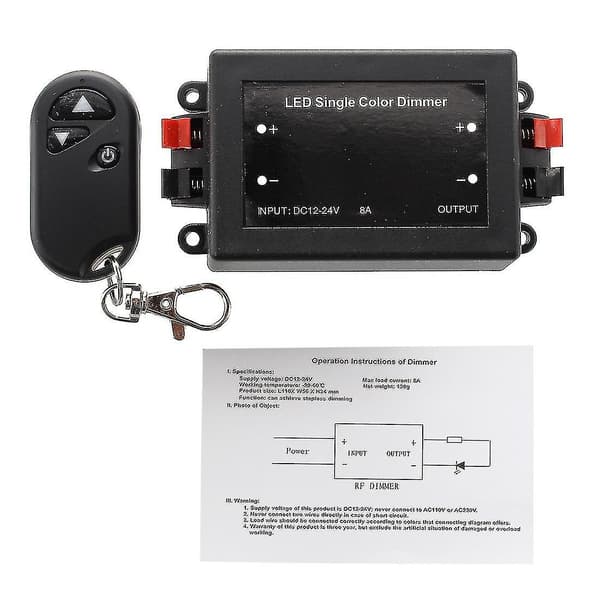 12V Enkelt LED-Dimmer + RF Fjernkontroll