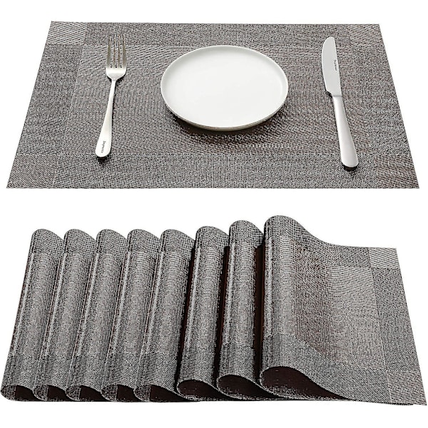 8 kpl 8 kpl set , pestävä/lämmönkestävä/liukumaton/tyylikäs pöytämatot (kahvi) (shikai)