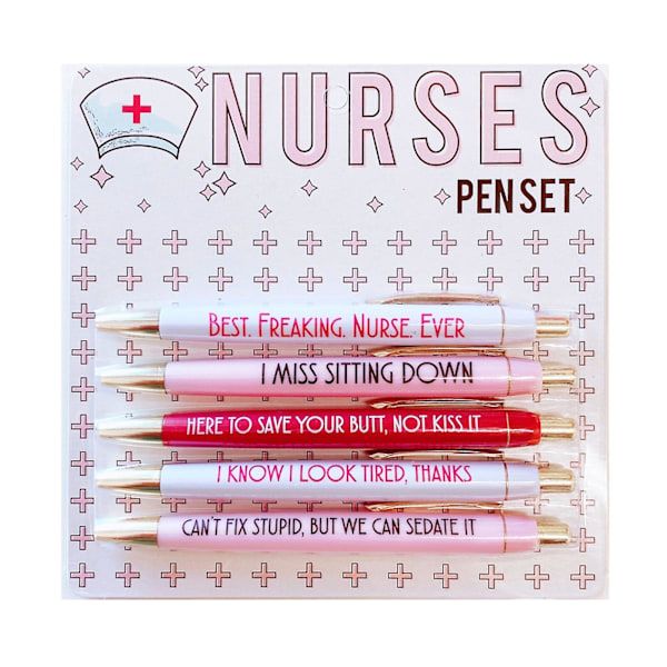 Nurse Ballpoint Pens Writing Plastic 5pcs Christmas Party Pink For Each Day 5 Pcs 13  1  1 Cm Novelty Stationery