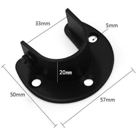 Väggmonterat klädstångsfäste, kompatibelt med 3,2 cm diameter stänger (2-pack)