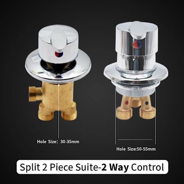 Badekararmatur Bad Mixer Todelt Split Brusearmaturer Varmt og Koldt Vand Armatur Eller Vej Diverter Mixer Badeværelse Bruser