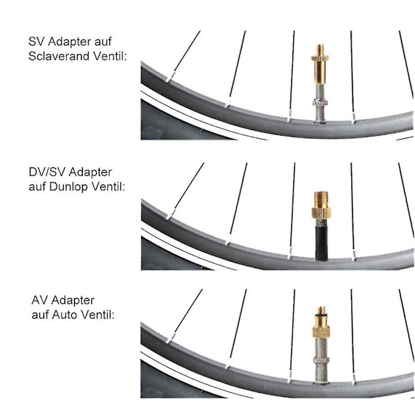 10 stk. Pumpe Dyse Sett Presta Schrader Ventil Slange Sykkelventiladaptere For Landevei & Fixi