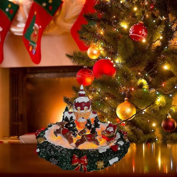 Julepynt, Juleslott Hjort Julenissen Harpiks Håndverksdekorasjon Uten stearinlys Til soverom Stue Dekor Ornament Flerfarget