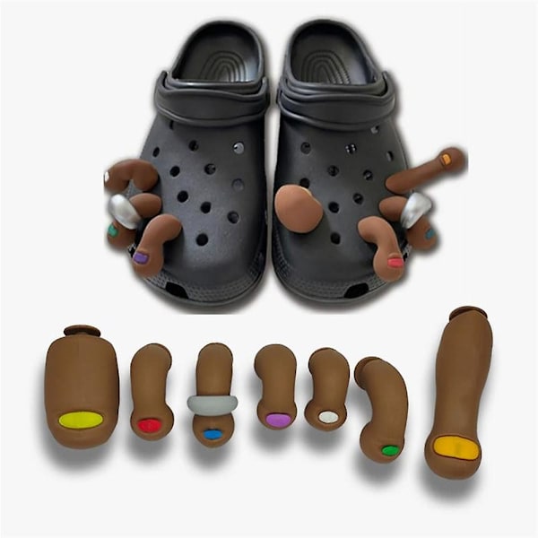Sko Tå Charms Clog Dekoration, Crocs Tilbehør Unormalt Formede Tå Sko Dekoration Charms Til Sjove Gaver Brown