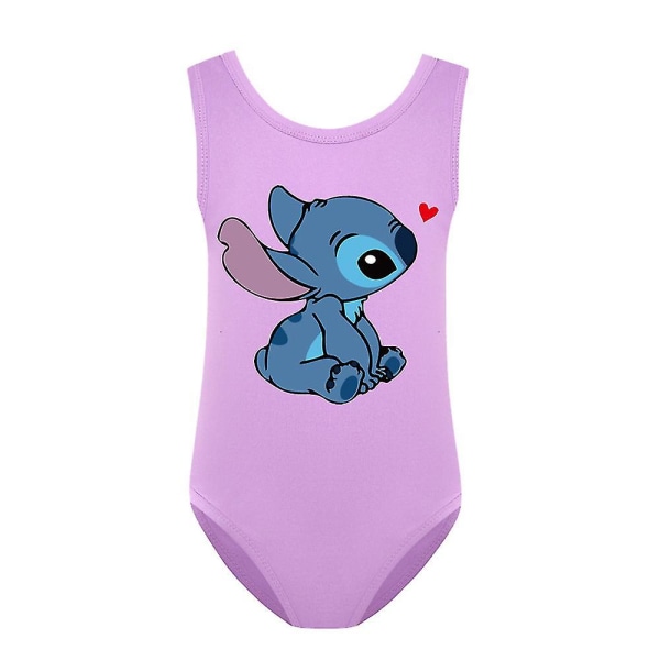 Lilo & Stitch Kids Tyttöjen Sarjakuva uimapuvut Uimapuku One Piece Summer Beach Uimapuku Purple 11-12 Years