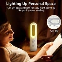 Bærbar 2-i-1 LED nattlampe, hvit, øyebeskyttende