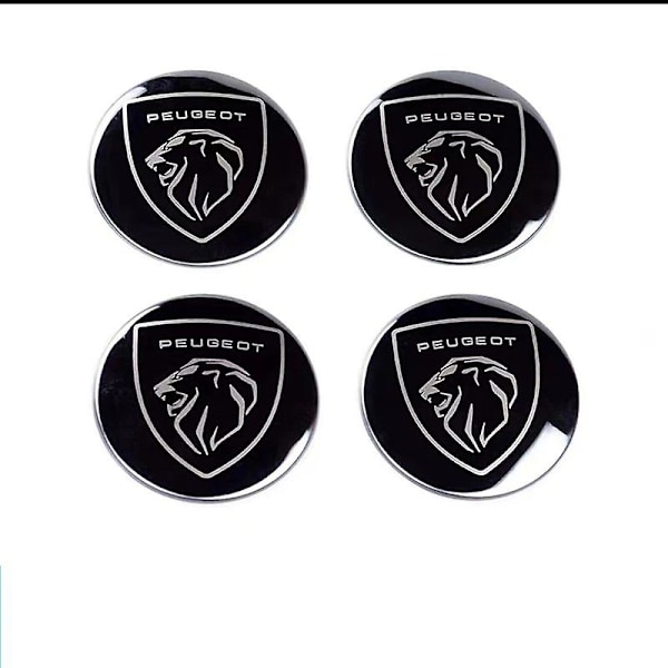 4 stk. Bilhjulnavcenterhætte Metal Emblem Stickers Til Peugeot 206 307 308 3008 207 208 407 508 2008 5008 107 106 205 4008 301 4Pcs Peugeot