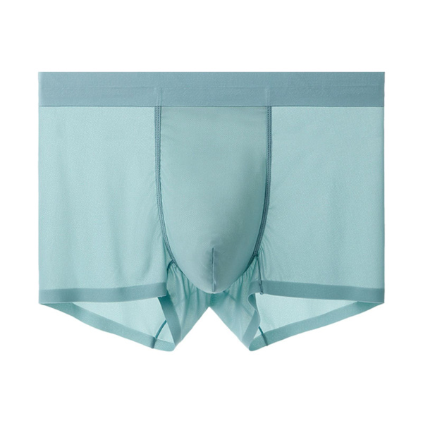 Mäns Is-Silke Underkläder U Konvex Design Låg Midja Boxershorts För Vardagsbruk Light Green L