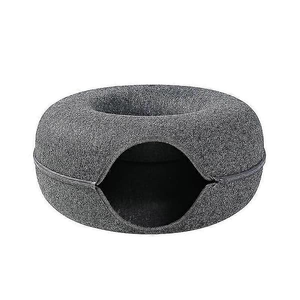 1 stk. Kæledyrstunnel Donut Kattehule (mørkegrå)