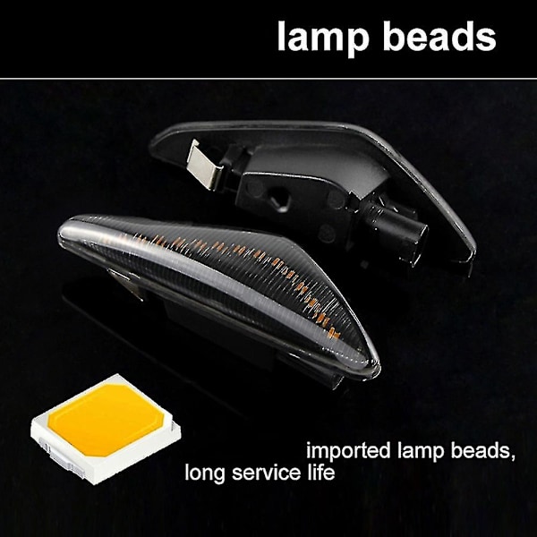 2 stk. til X3 F25 X5 E70 X6 E71 E72 2007-2014 Led Dynamisk Side Markør Blinklys Side Lys